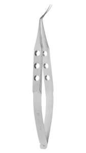 Capsulorhexis Forceps, Curved Thin Shaft, Flat Cross-Action Handle