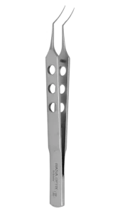 Capsulorhexis Forceps, Curved Thin Shaft, Flat Handle